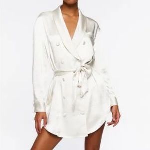 New Forever 21 Sateen Blazer Wrap Dress